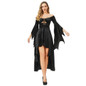 Trendy Black Asymmetrical Dress with Breathable Fabric and Batwing Sleeves Dress - Image 3
