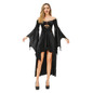 Trendy Black Asymmetrical Dress with Breathable Fabric and Batwing Sleeves Dress - Image 4