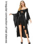 Trendy Black Asymmetrical Dress with Breathable Fabric and Batwing Sleeves Dress - Image 5