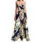 Women's long dress, Bohemian chiffon floral print V-neck long dress - Image 5