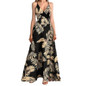 Women's long dress, Bohemian chiffon floral print V-neck long dress - Image 3